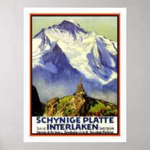 Voyage vintage d'Interlaken Poster