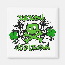 Voyou irlandais avec le cadeau d'os croisés magnets pour réfrigérateur