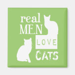 Vrais chats d'amour d'hommes (disponibles dans tou aimants pour réfrigérateur