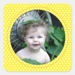 Vue de Polkadot en jaune Autocollant Carré