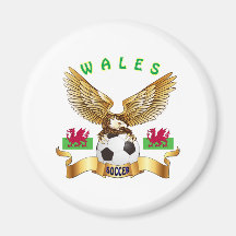 Wales-Fußball-Entwürfe Kühlschrankmagnet