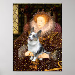 WaliserCorgi Merle - Königin Elizabeth I Plakatdruck