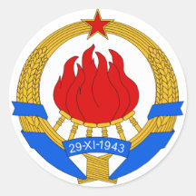 Wappen von Jugoslawien (1945-1992) Runde Aufkleber