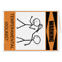 Warnender Temperamental Violinist Grußkarte