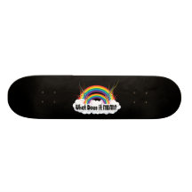 WAS TUT ES GEMEIN? DOPPELTER REGENBOGEN PERSONALISIERTES SKATEBOARDDECK