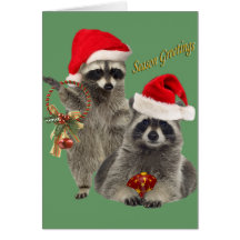 Waschbär-Weihnachten eine Zeit für Spaß Karte