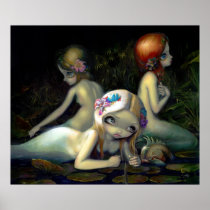 Wasser Elementals KUNST-DRUCK-Meerjungfrau-Nymphen