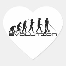 Wasser-Ski Waterski Sport-Evolutions-Kunst Herz Aufkleber