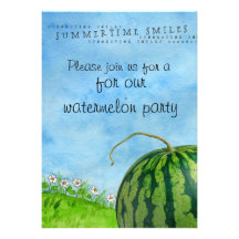 Wassermelone-Party lädt ein Ankündigungskarte