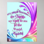 *We muss das Change* Gandhi werden Zitat-Plakat