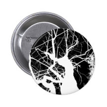 WEBBY BAUM-SCHWARZWEISS-NEGATIV ANSTECKNADELBUTTON