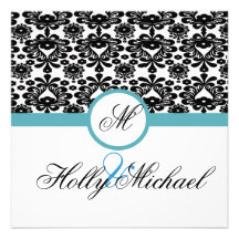 wedding Save the Date Blau, Schwarzes, extravagant Einladungskarten