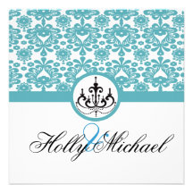 wedding Save the Date Blau, Schwarzes, extravagant Einladung