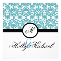wedding Save the Date Blau, Schwarzes, extravagant Personalisierte Ankündigungen