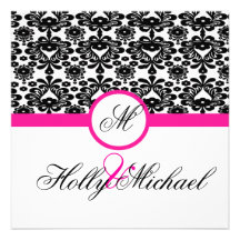 wedding Save the Date Rosa, Schwarzes, extravagant Einladungskarte