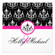 wedding Save the Date Rosa, Schwarzes, extravagant Individuelle Einladungen
