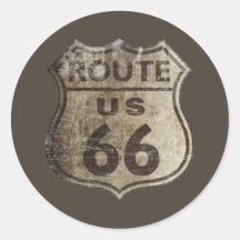 Weg 66 runder sticker