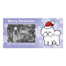 Weihnachten Bichon Frise Photo Karten Vorlage