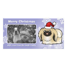 Weihnachten Pekingese (Show geschnitten) Photogrußkarten