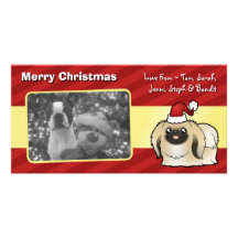 Weihnachten Pekingese (Show geschnitten) Individuelle Photo Karte