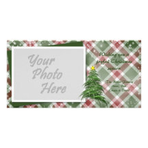 Weihnachtsbaum auf kariertem photokartenvorlagen