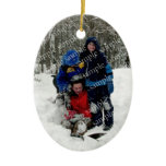 Weihnachtsbaum-ovale Foto-Schablonen-Verzierung