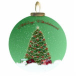 Weihnachtsbaum-Schnee-Kugel-Verzierung Photoausschnitt