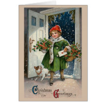 "Weihnachtsbotengang-" Gruß-Karte
