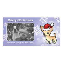 WeihnachtsChihuahua (glatter Mantel) Individuelle Photo Karten