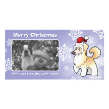 Weihnachtschinesisches mit Haube (powderpuff) Foto Grußkarte