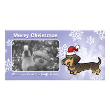WeihnachtsDackel (Drahthaarterrier) Bild Karte