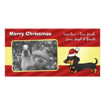 WeihnachtsDackel (glatter Mantel) Bildkarten