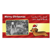 WeihnachtsDackel (langhaarig) Photogrußkarten