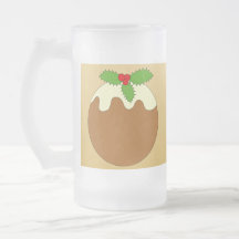 Weihnachtspudding. Goldfarbhintergrund Tee Tasse