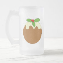 Weihnachtspudding. Weißer Hintergrund Tee Tassen