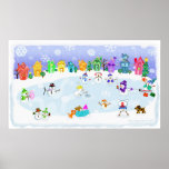 Weihnachtsschnee-Tageskunst-Plakat-Druck