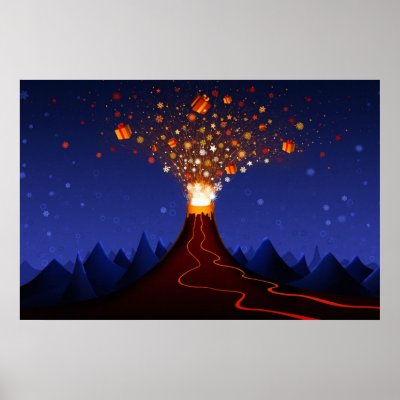 Weihnachtsvulkan Poster von vladstudio
