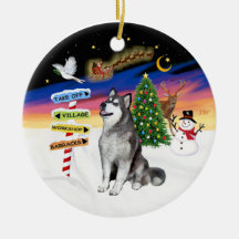Weihnachtszeichen - alaskischer Malamute Weihnachtsbaum Ornament