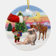 Weihnachtszeichen - tibetanischer Spaniel Weinachtsornamente