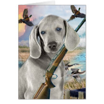Weimaraner Jagden Grußkarte