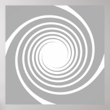 Weiß-Spirale auf hellgrauem. Posterdruck