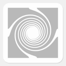 Weiß- und Grau-Spiralenentwurf Quadratsticker