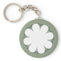 WEISSE BLUME KEYCHAIN MOSSGREEN schlüsselanhängern