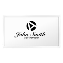 Weiße Grenzmonogramm-Golf-Visitenkarte