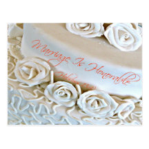 Weiße Hochzeitstorte mit Hebräer-Bibel-Vers Postkarten