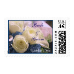 Weiße Rosen-Hochzeits-Briefmarke