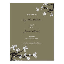 Weiße Sakuras Save the Date Mitteilungs-Postkarte