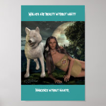 Weißer Wolf Posterdruck