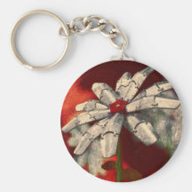 Weißes Blume keychain Schlüsselband