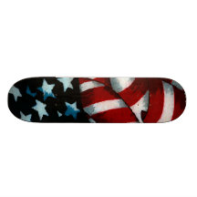 Wellenartig bewegende amerikanische Flagge Skateboardbretter